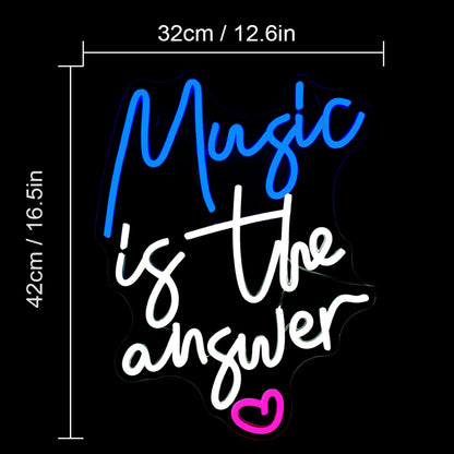 Music is the answer 5V USB LED Neon Sign - Budget Friendly