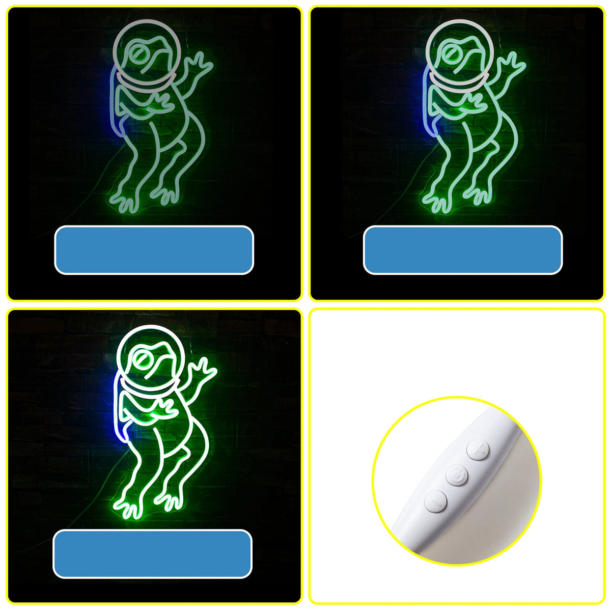 Groene kikker – LED-neonbord (5 V USB)