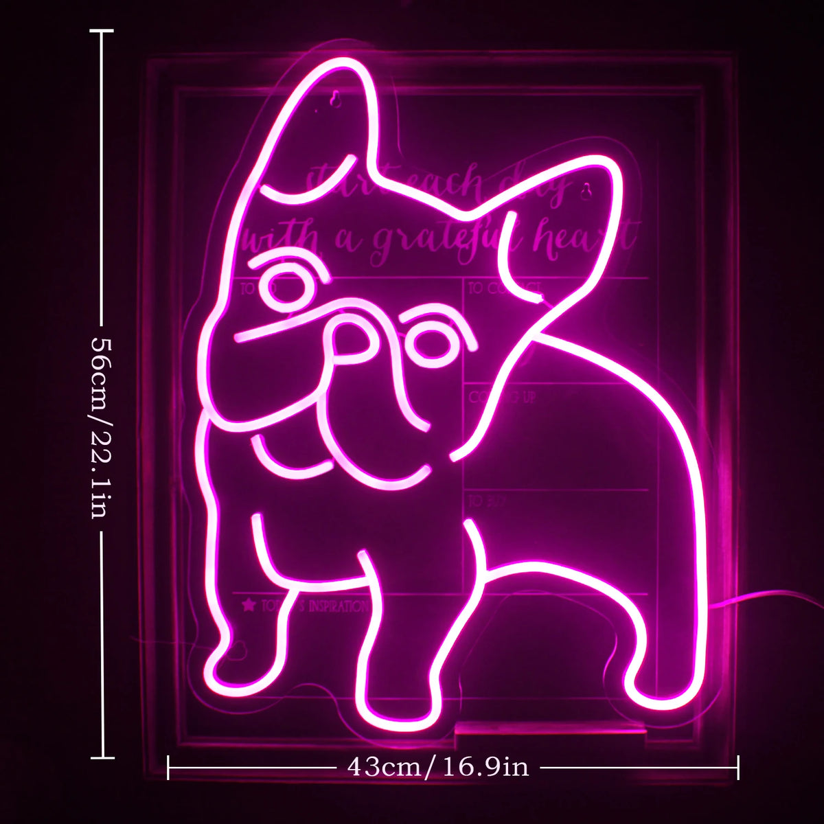Roze hond – LED-neonbord (5 V USB)