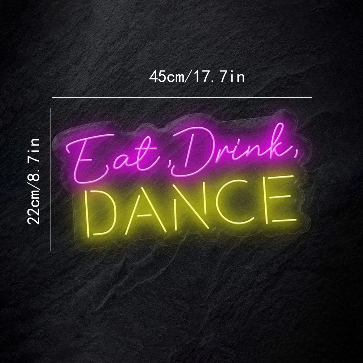 Eat, Drink, DANCE – LED-neonreclame (5 V USB)
