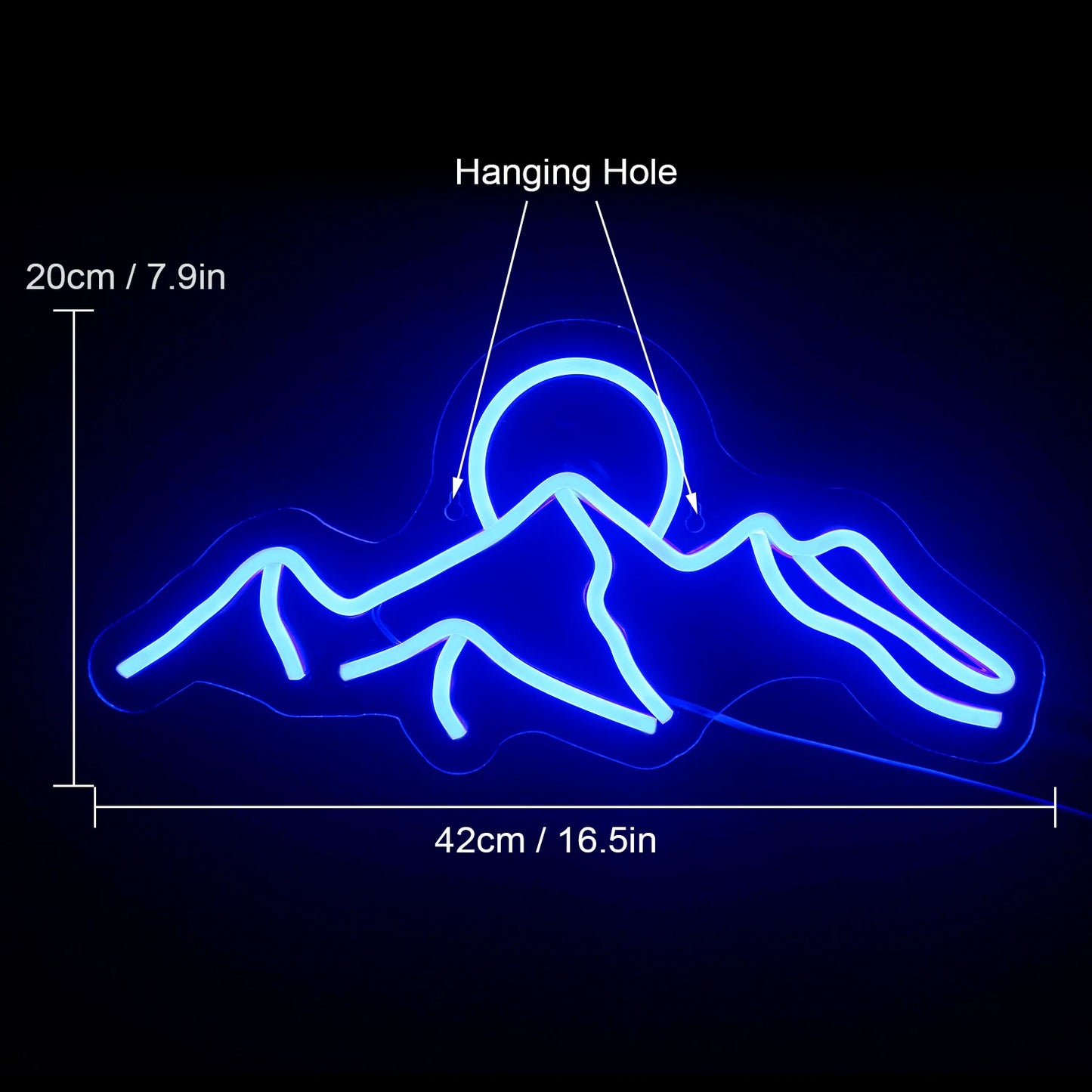 Mountain Sunset 5V USB LED Neon Sign - Budget Friendly