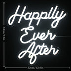 Happily Ever After – Vetgedrukte schrijfletters – LED-neonbord (5 V USB)