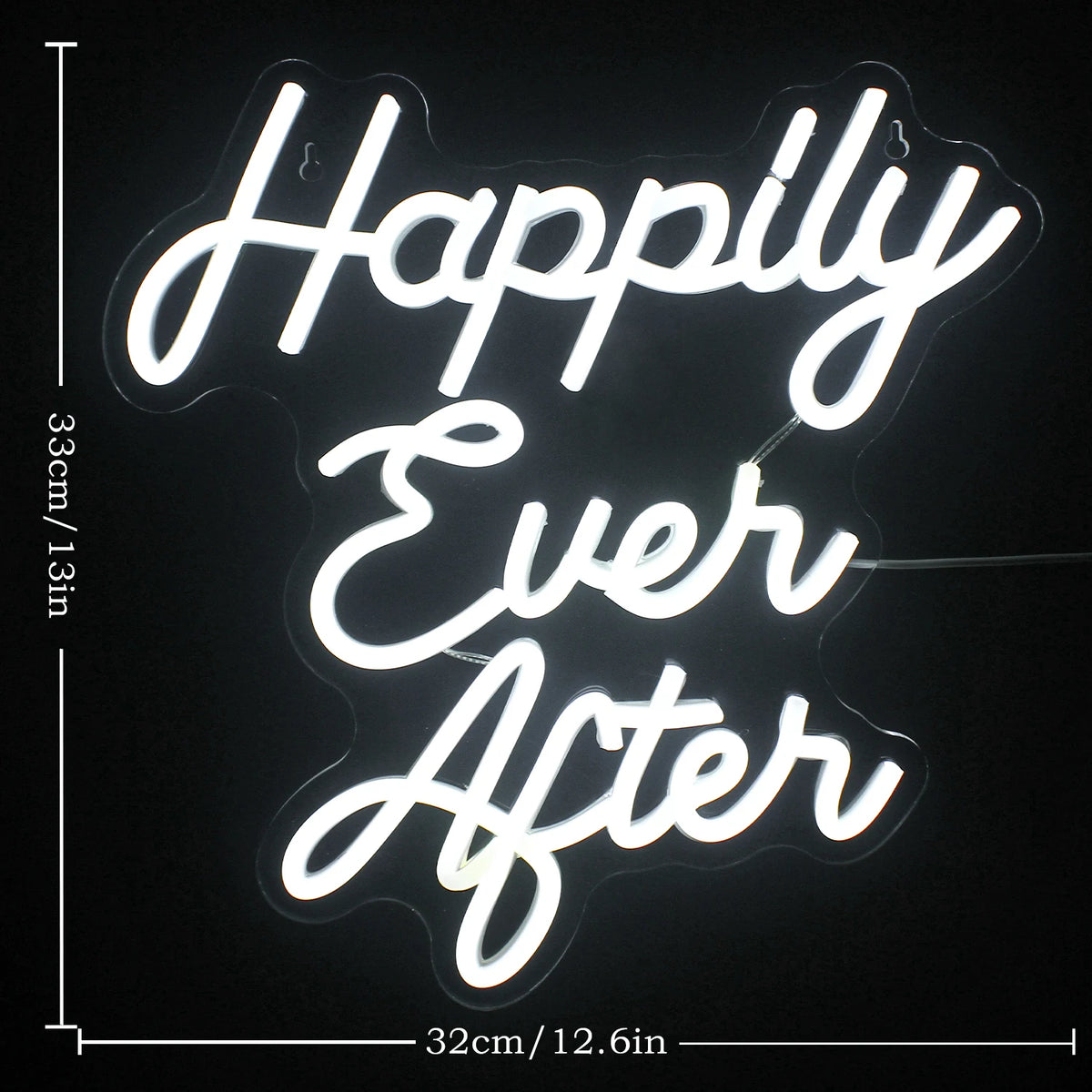 Happily Ever After – Vetgedrukte schrijfletters – LED-neonbord (5 V USB)