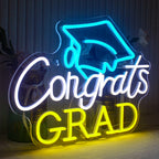 Congrats GRAD – Afstudeerhoed – LED-neonbord (5 V USB)