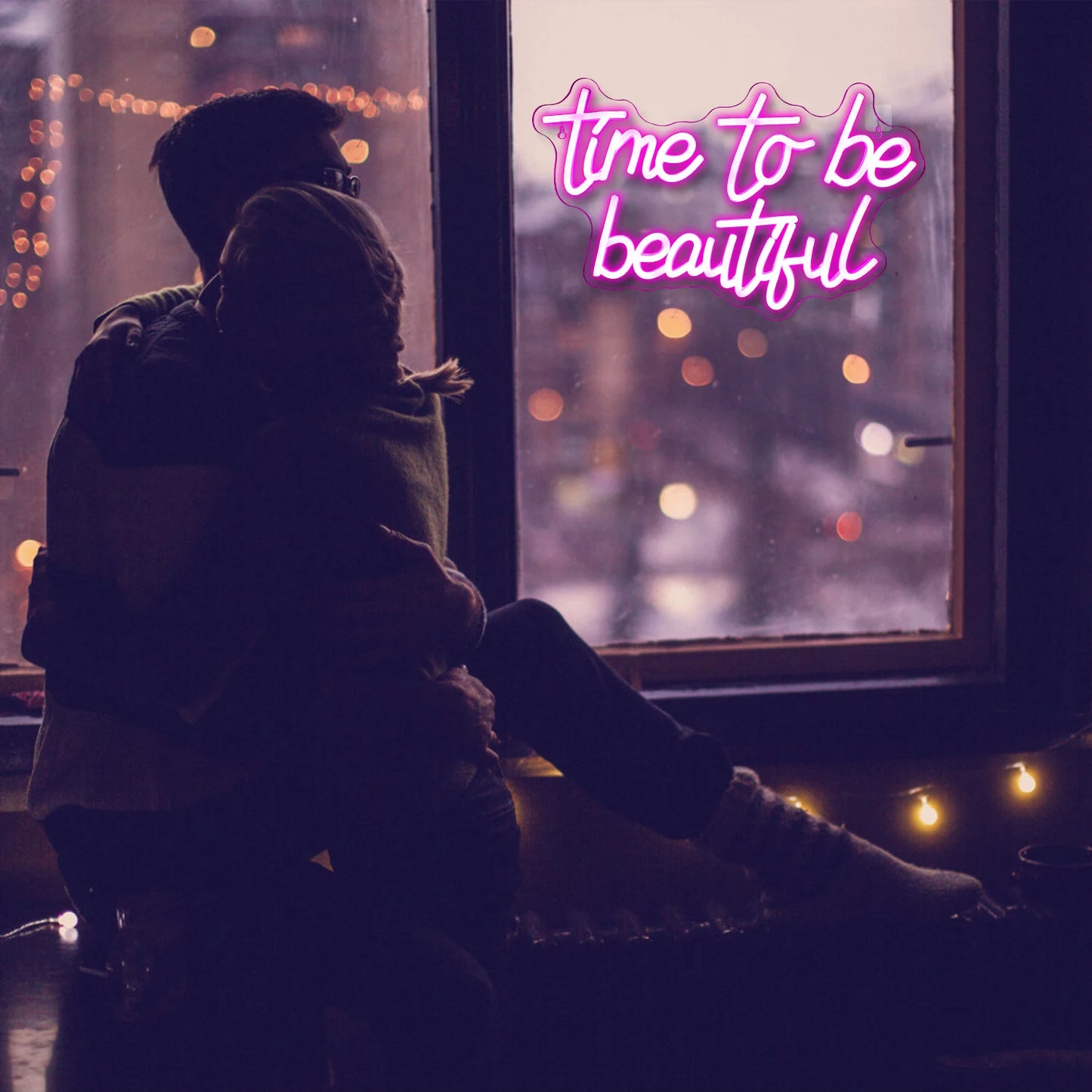 Time to be beautiful 5V USB LED Neon Sign - Budget Friendly