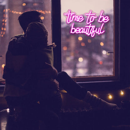 Time to be beautiful 5V USB LED Neon Sign - Budget Friendly