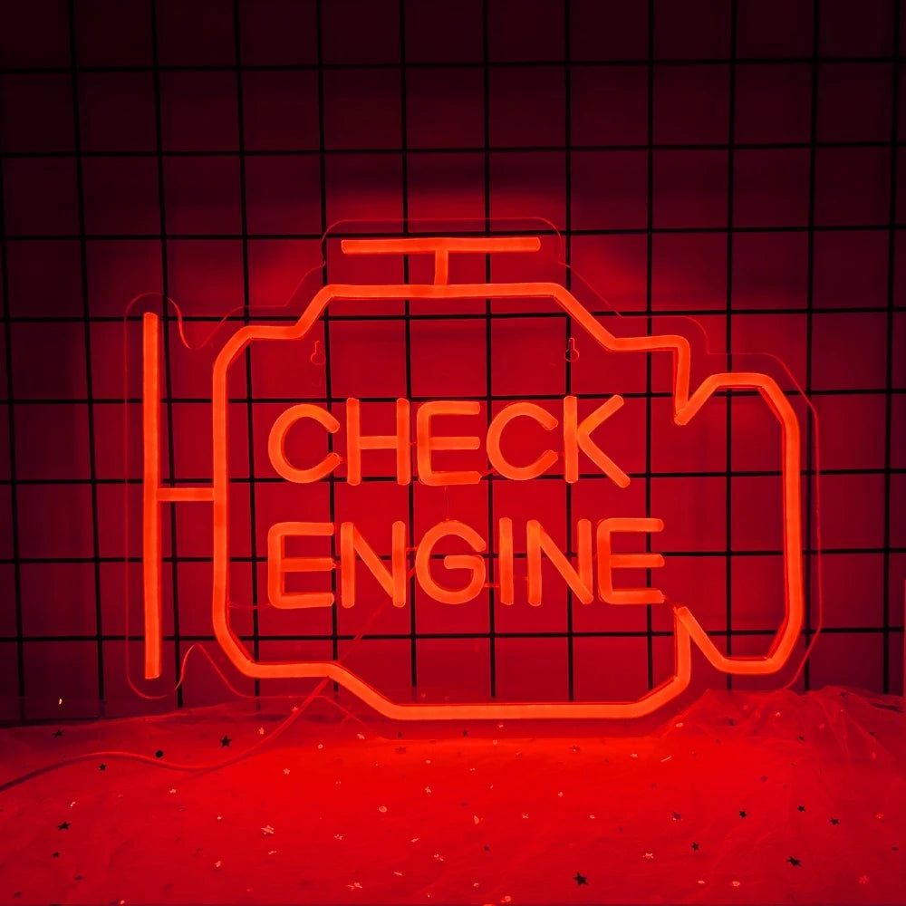 Check Engine 5V USB LED Neon Sign - Budget Friendly