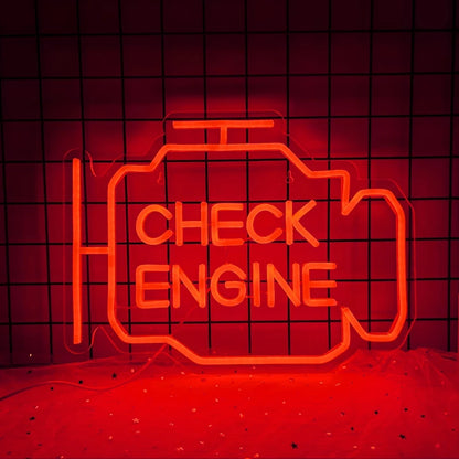 Check Engine 5V USB LED Neon Sign - Budget Friendly