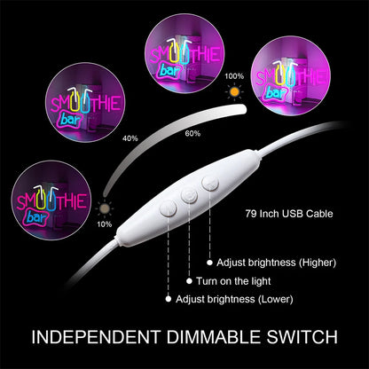 Smoothie Bar 5V USB LED Neon Sign - Budget Friendly