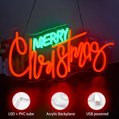 Merry Christmas 5V USB LED Neon Sign - Budget Friendly