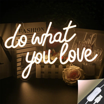 Do What You Love 5V USB LED Neon Sign - Budget Friendly