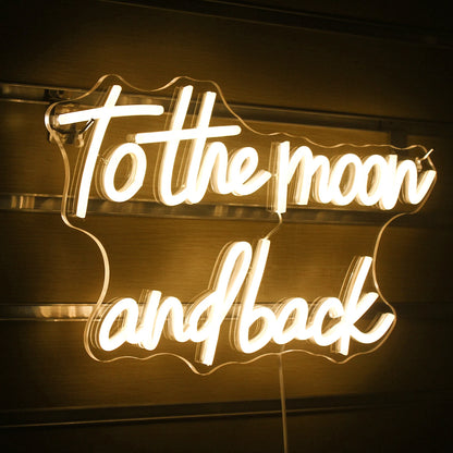 To The Moon And Back 5V USB LED Neon Sign - Budget Friendly