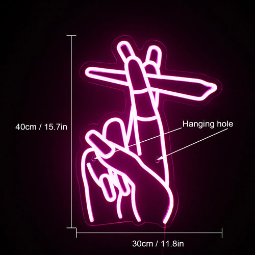 Hand met sigaret – LED-neonbord (5 V USB)