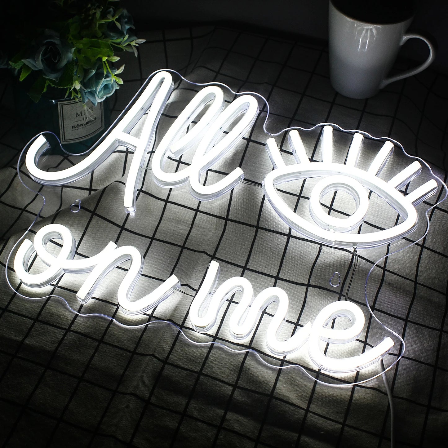 All Eyes on Me 5V USB LED Neon Sign - Budget Friendly