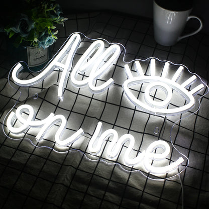 All Eyes on Me 5V USB LED Neon Sign - Budget Friendly