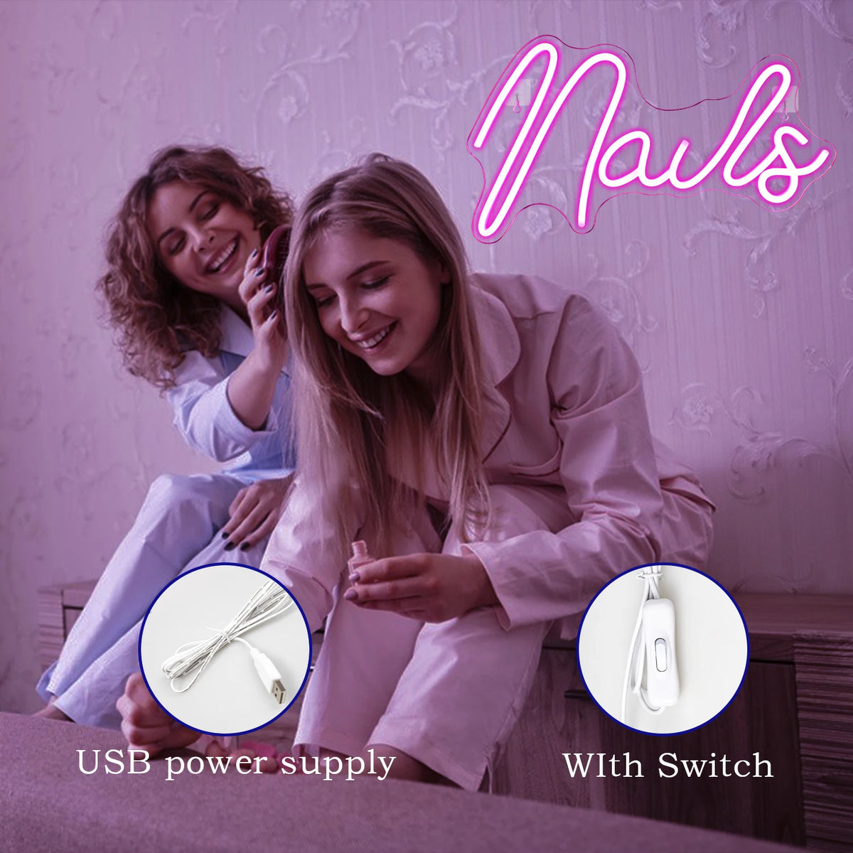 Nails – LED-neonbord (5 V USB)