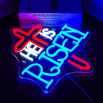 He Is Risen Halloween  5V USB LED Neon Sign - Budget Friendly