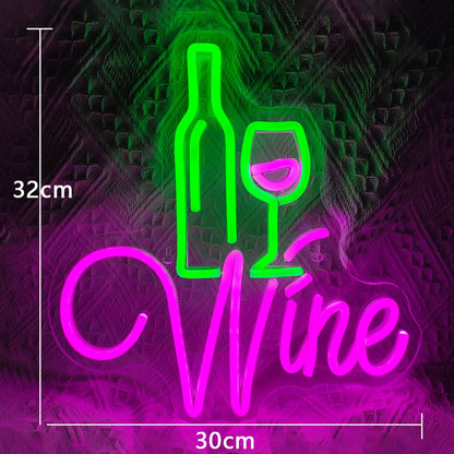 Red Wine 5V USB LED Neon Sign - Budget Friendly