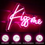 Kiss Me 5V USB LED Neon Sign - Budget Friendly