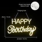 Happy Birthday – LED-neonbord (5 V USB)