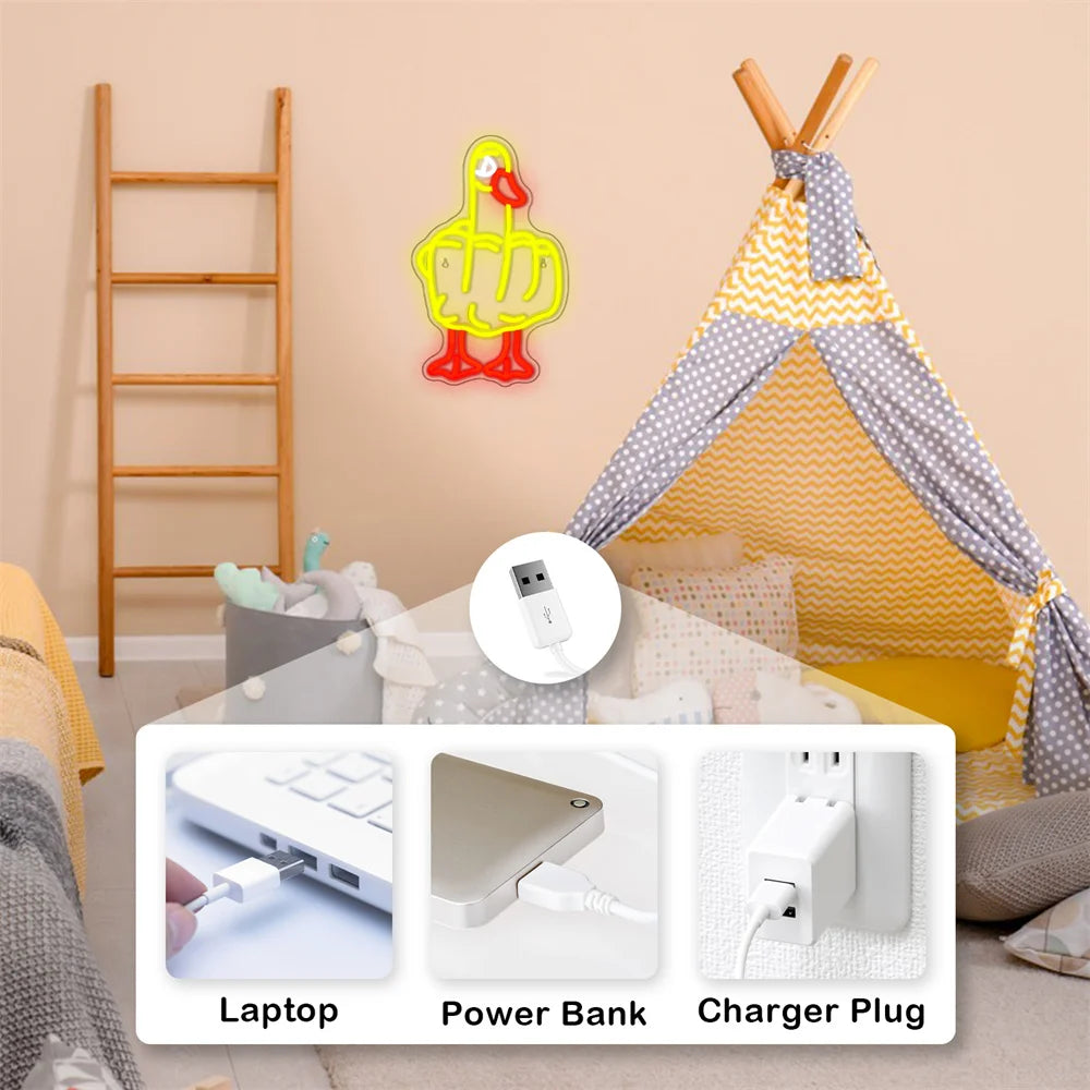 Duck 5V USB LED Neon Sign - Budget Friendly