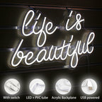 Life is Beautiful – LED-neonbord (5 V USB)