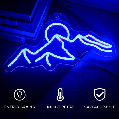 Mountain Sunset 5V USB LED Neon Sign - Budget Friendly