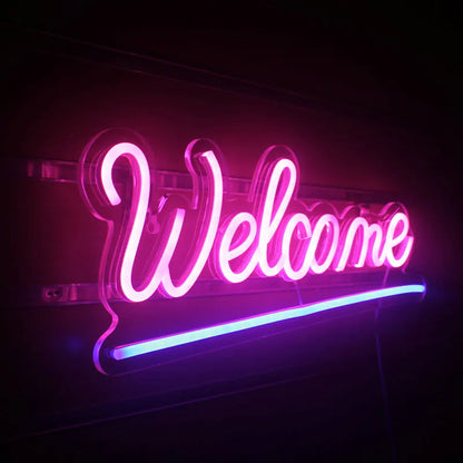 Welcome 5V USB LED Neon Sign - Budget Friendly