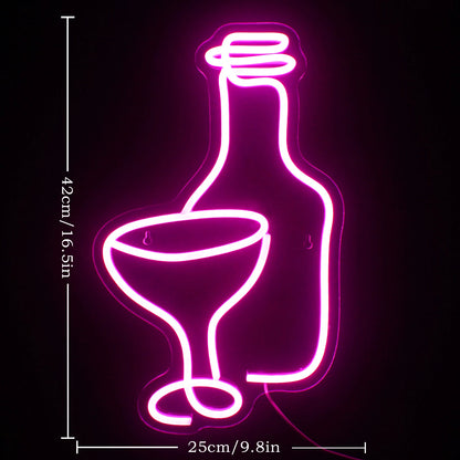 Wine Glass 5V USB LED Neon Sign - Budget Friendly
