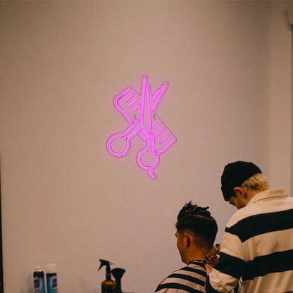 Scissors Comb 5V USB LED Neon Sign - Budget Friendly