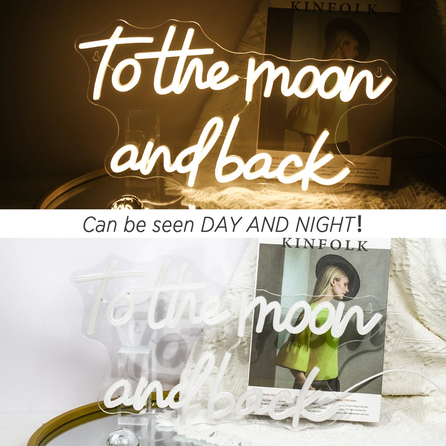 To The Moon And Back 5V USB LED Neon Sign - Budget Friendly