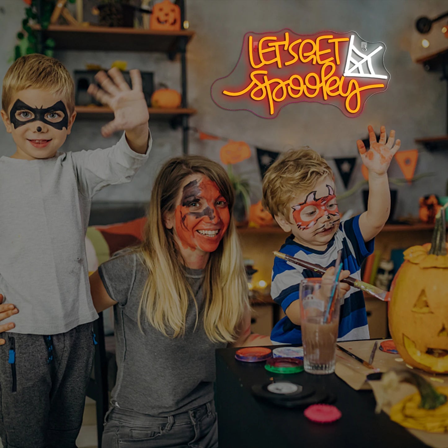 Let's Get Spooky 5V USB LED Neon Sign - Budget Friendly