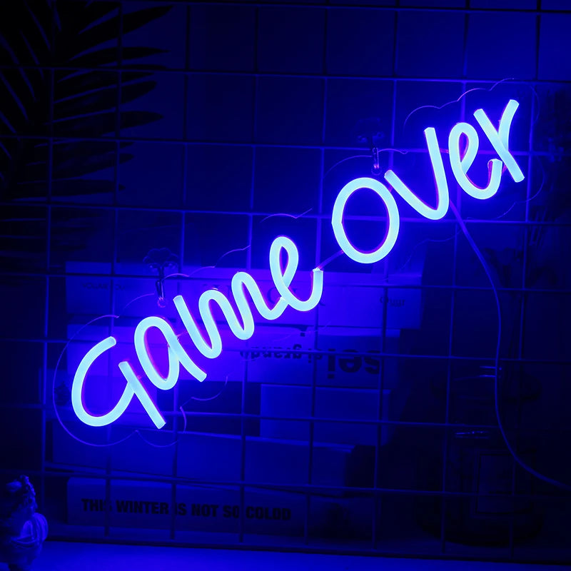Game Over 5V USB LED Neon Sign - Budget Friendly