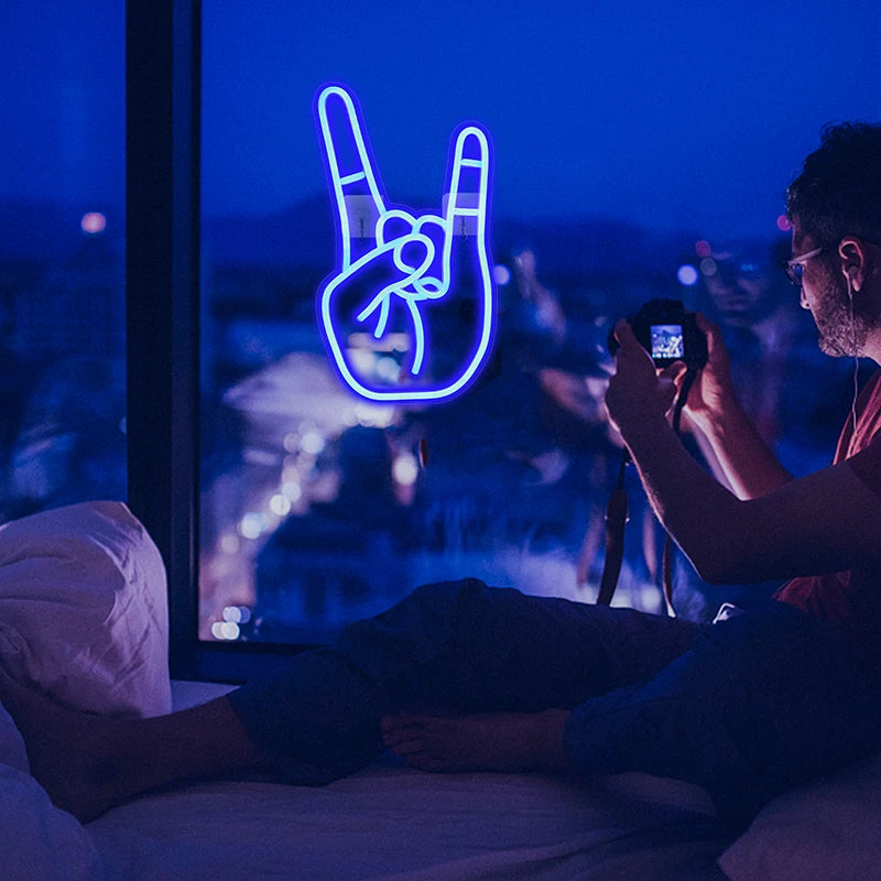 Peace Gesture 5V USB LED Neon Sign - Budget Friendly
