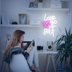 Love yo self – Hart – LED-neonbord (5 V USB)