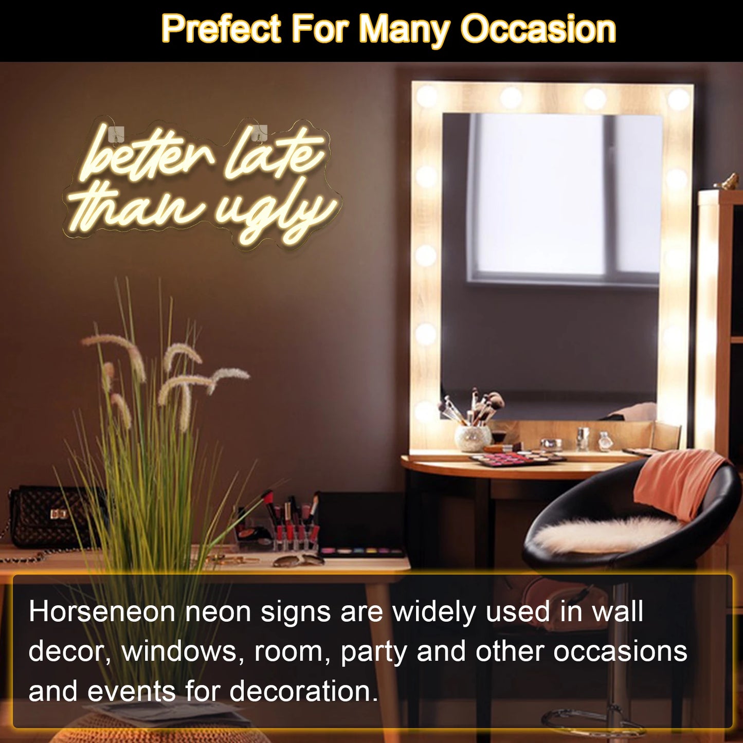 Better Late Than Ugly 5V USB LED Neon Sign - Budget Friendly