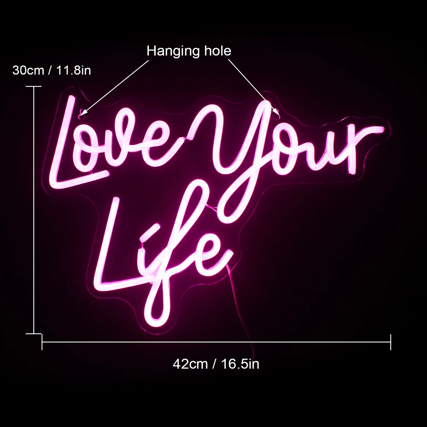 Love Your Life 5V USB LED Neon Sign - Budget Friendly