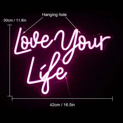 Love Your Life 5V USB LED Neon Sign - Budget Friendly