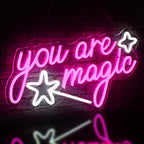 you are magic – Toverstaf en sterren – LED-neonbord (5 V USB)