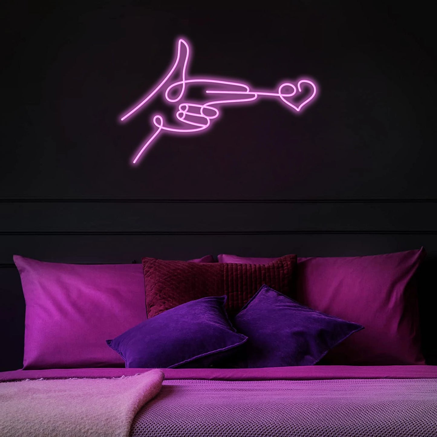Finger Heart 5V USB LED Neon Sign - Budget Friendly