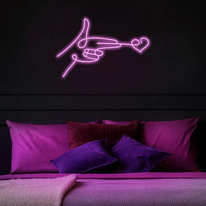 Finger Heart 5V USB LED Neon Sign - Budget Friendly