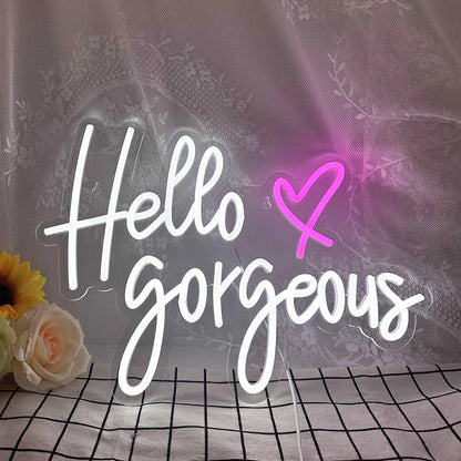 Hello Gorgeous 5V USB LED Neon Sign - Budget Friendly