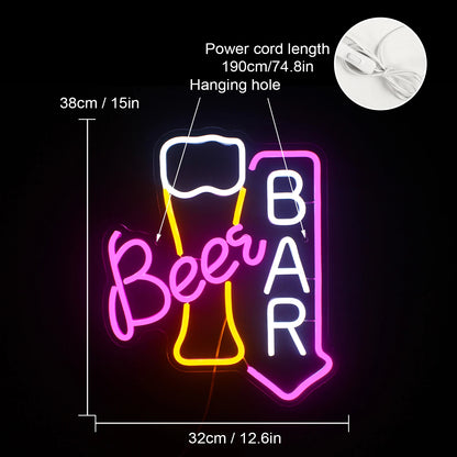 Beer Bar 5V USB LED Neon Sign - Budget Friendly