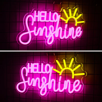 Hello Sunshine 5V USB LED Neon Sign - Budget Friendly