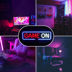 GAME ON – Afgerond rechthoekig kader – LED-neonbord (5 V USB)