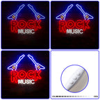 ROCK MUSIC – Twee elektrische gitaren – LED-neonbord (5 V USB)