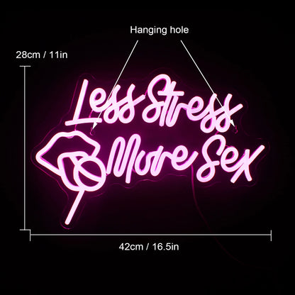 Less Stress More Sex 5V USB LED Neon Sign - Budget Friendly