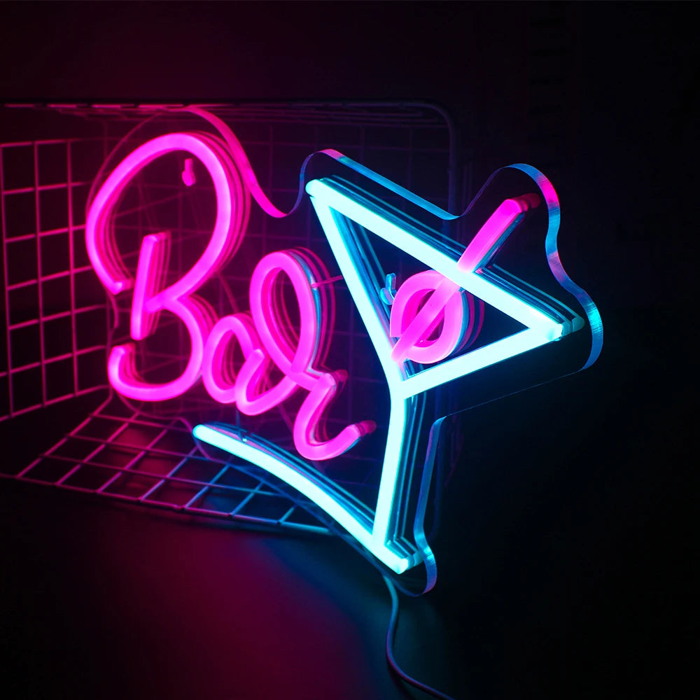 Bar Wine Glass 5V USB LED Neon Sign - Budget Friendly