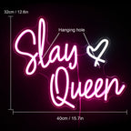 Slay Queen – Hart – LED-neonbord (5 V USB)