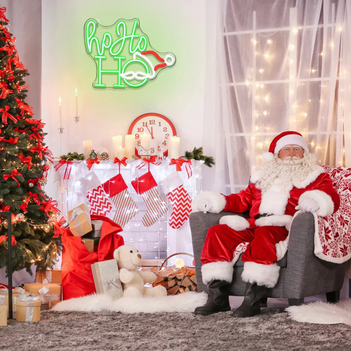 Ho Ho Ho Santa 5V USB LED Neon Sign - Budget Friendly